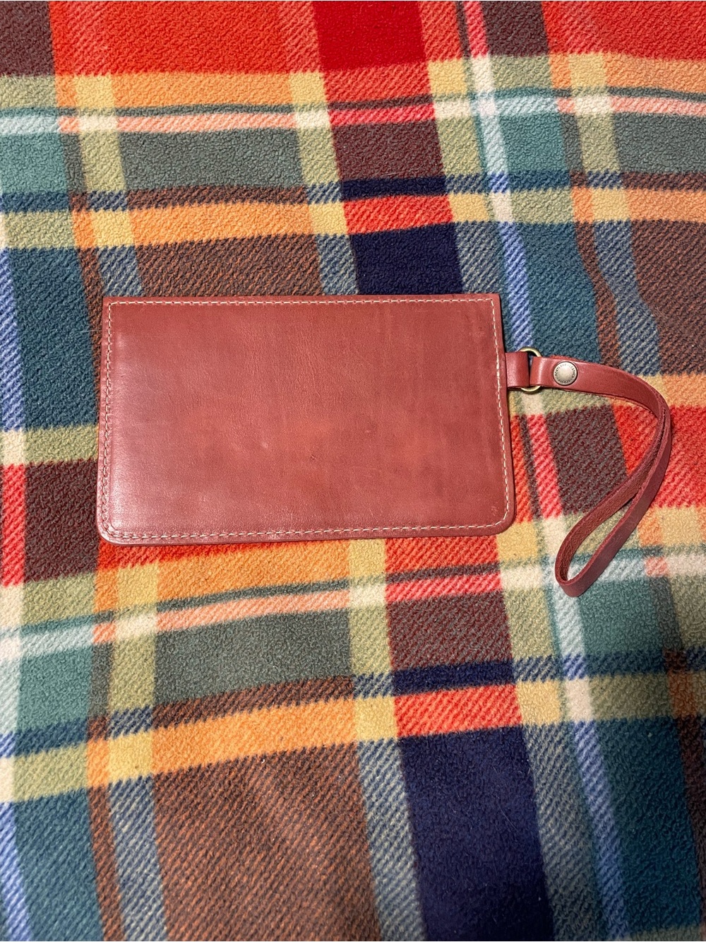 Portland Leather Red-Brown Leather Wristlet Wallet with Gold Zipper - Picture 2 of 5